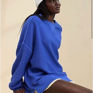 Aerie Big Chill Textured Crew Sweatshirt